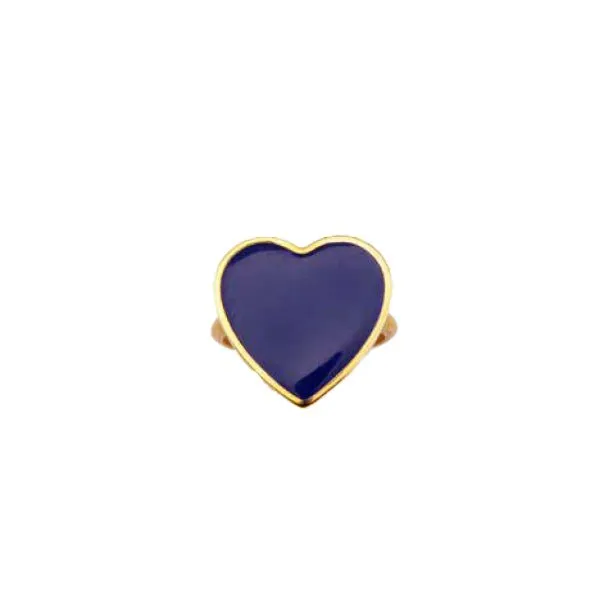 Valentine Ring Gold Plated Lapis