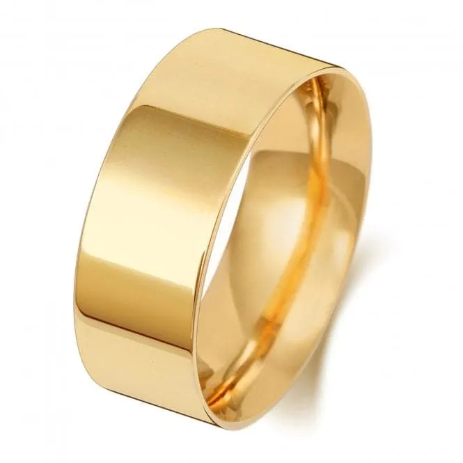 Wedding Band 9K Flat Court 8mm-1.8 Wedding  Ring W128H