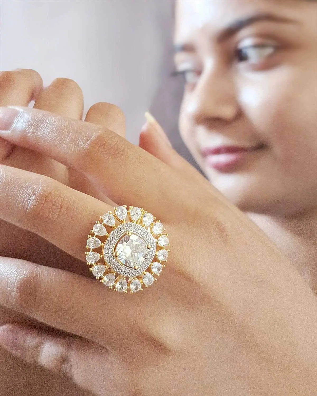 Zevarly Shobhana Cocktail Fancy Ad Ring