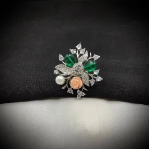 Zircon/AD Cocktail Green Ring 17800-4982